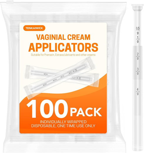 100 PACK Disposable Vaginal Suppository Applicator for Women, Fits Most Lubricants Creams