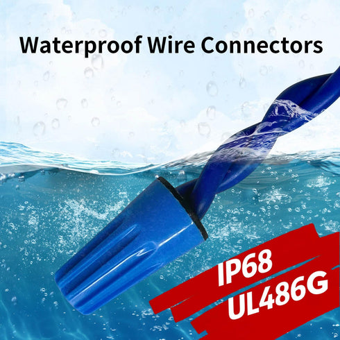 50pcs Dicio Waterproof Wire Nuts Landscape Lighting Connectors Waterproof Electrical Connector for Sprinklers, UL