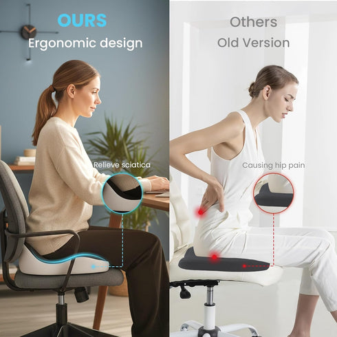 Seat Cushion,Office Chair Memory Cushion, Ergonomic Design, Relieve Sciatica and Long-Term Sitting Pain, Suitable