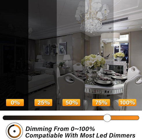 E12 Bulbs 100W C7 Dimmable 6000K 10W 1000 T6 E12 Bulbs 6 Pack LED Candelabra Equivalent Daylight White Lumen LED