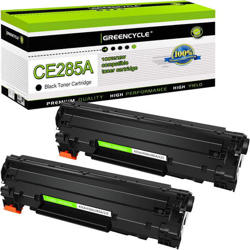greencycle Compatible Toner Cartridge Replacement for HP 85A CE285A - Black, 2-Pack for Laserjet Printers