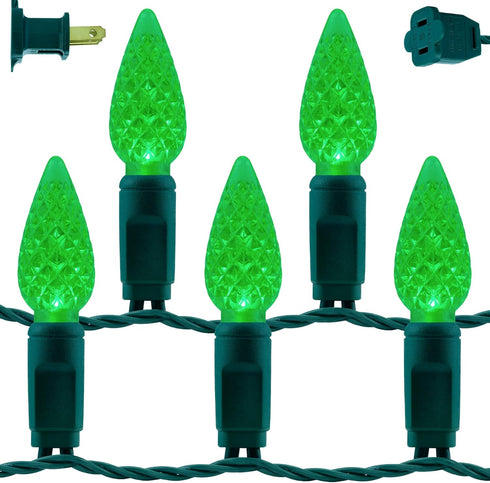 YULETIME Green C6 Strawberry LED Christmas Lights, 33 ft 100 Count 4"