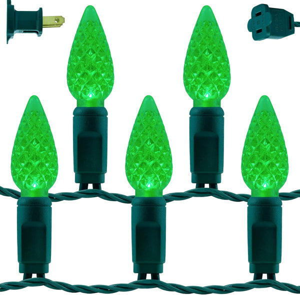 YULETIME Green C6 Strawberry LED Christmas Lights, 33 ft 100 Count 4"