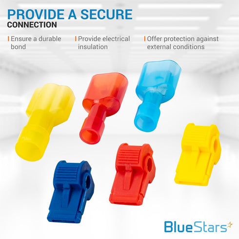 BlueStars 360 PCS T-Tap Splice Wire Terminals and Male Quick Disconnect Spade, Electrical Connectors Kit with Case