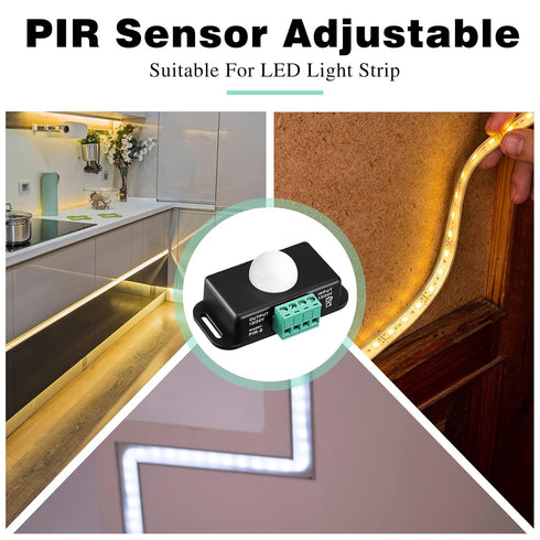 6 Pack 12V 24V PIR Sensor LED Motion Sensor Motion Detector Light Switch Body Infrared Sensing Timer Function Sign
