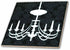 3dRose 8 Inch White Chandelier Against A Black Damask Background Ceramic Tile