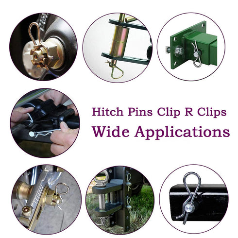 10 Pcs 4 Big Sizes Stainless Steel Cotter Pins R Clips Retaining Pins Hitch Pin Hair Pin Assortment Spring Clip Retainer Pins Kit for Hitch Pin Lock System, Garage,Trucks, Engine Repair