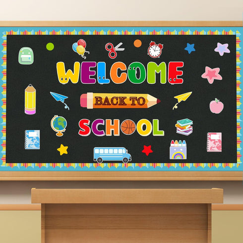 Back to School Classroom Bulletin Board Decoration Set - Welcome Cutouts for First Day of School Wall Door Decor