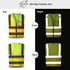 SKSAFETY 10 Pockets Safety Vest, Class 2 High Visibility Security with Zipper Back Mesh, Hi Vis Vest with Reflective Strips, ANSI/ISEA Standard, Construction Work Vest for Men Women Lime, 2XL
