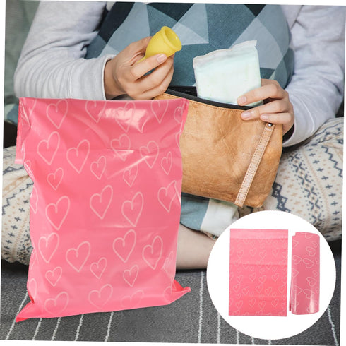 100pcs Packaging Gogogmee Pink Menstrual Bags Self Sealing Sanitary Pouches for Women Disposal Bags Strong Adhesive