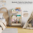 Osivaex 3 Beige Tier Rolling Cart Metal on Wheels, Three Tiered Storage Organizer Utility Trolley with Wheels for Art