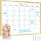 Dry Erase Monthly Calendar Whiteboard, 10.5"x 14.5" Gold Aluminum Frame, Magnetic White Board for Wall