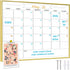 Dry Erase Monthly Calendar Whiteboard, 10.5"x 14.5" Gold Aluminum Frame, Magnetic White Board for Wall