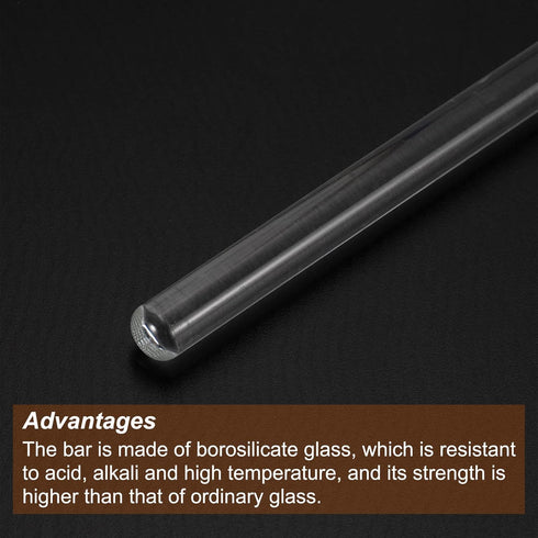 MECCANIXITY 6Pcs 3.3 Borosilicate Glass Stick, 7.87" Length 8mm Dia Stir Rod Mixing Tools with Both Ends Round