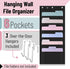 Mr. Pen Hanging Wall File Organizer, 6 Pocket, Black, Over The Door File Organizer with 3 Overdoor Hangers