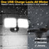 YTKIH 2500LM 4000LM(High 1-3 Rechargeable Battery Operated Motion Sensor Outdoor Lights with & Brightness), Battery