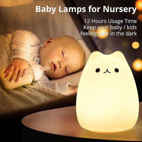 GoLine Cat Lamp, Cute Kitty Night Light, Gifts for Women Teen Girls Baby, Night Lights for Kids Bedroom, Cute Christmas