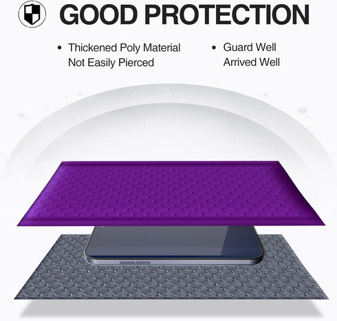 UCGOU Bubble Mailers 6x10 Inch Purple, 25 Pack Poly Padded Envelopes for Small Business Mailing