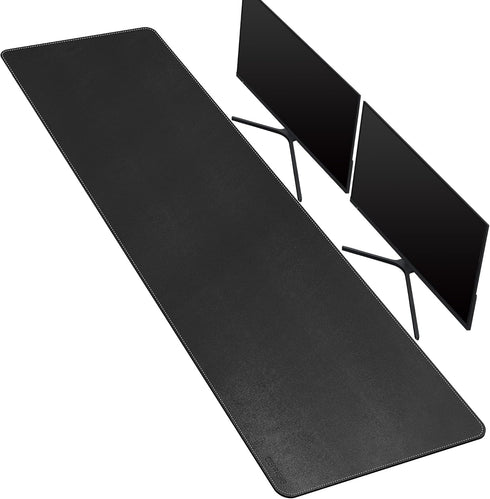 CENNBIE Large Leather Desk Mat, 66.9" x 15.7" Non-Slip Blotter Protector, Waterproof PU Leather Mouse Pad