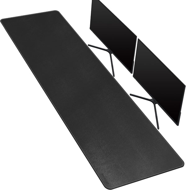 CENNBIE Large Leather Desk Mat, 66.9" x 15.7" Non-Slip Blotter Protector, Waterproof PU Leather Mouse Pad