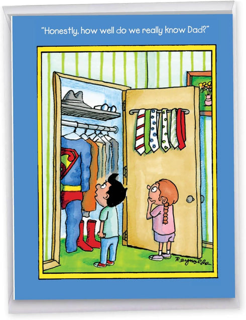 NobleWorks Jumbo Funny Father's Day Card (8.5 x 11 Inch) - Big Loving Greeting Card for Dad, Pa, Pop, Stepdad, Superdad
