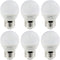 6 Pack Sunlite G16 LED Dimmable Decorative Globe Vanity Light Bulbs, Frosted, 7W (60W Equivalent), 4000K Cool White