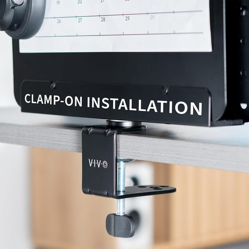 VIVO Steel Clamp-on Rotating Pegboard with Laptop Holder, 14 x 11 inch Magnetic Desk Accessory Organizer (Black)