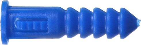Hillman 370329 Ribbed Plastic Anchor; Blue, 8-10-12 x 1-1/4-Inch, 100 Count