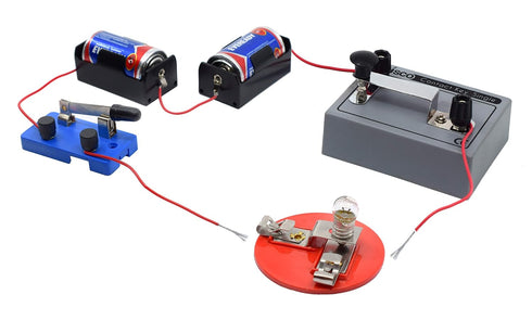 Bulbs, EISCO Morse Code Circuits Kit - Explore Electrical Circuits & Morse Code - Build Basic, Parallel & Series
