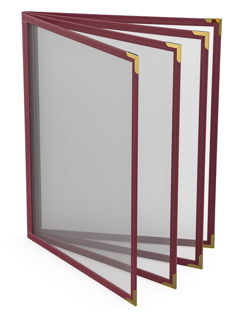 ZQP 6 Pcs Menu Covers, 8.5x11 Letter Size, 4Page 8View menu Holder,