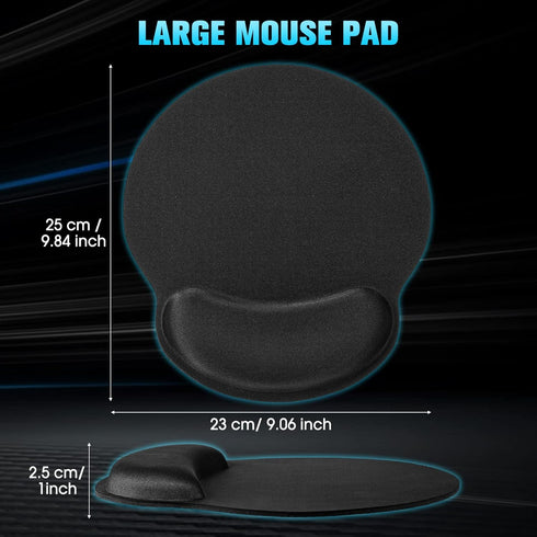 Yunsailing 8 Pack Ergonomic Mouse Pad with Wrist Rest Support Gel Memory Foam Mousepad Comfortable Computer Pad