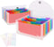 Uquelic 2Pack Desk Stand Receipt Folder, 13 Pockets Expanding Coupons Storage with Label, 10 x 5 inch (Double Clear)