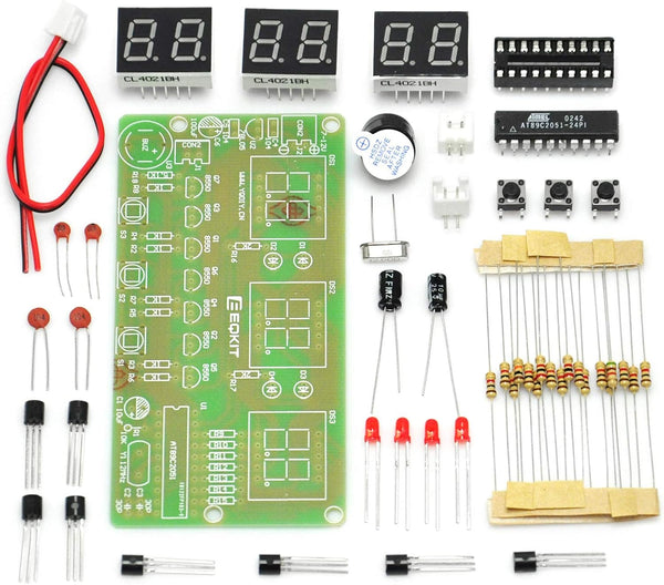 Gikfun 6 Bits Digital LED DIY Kits PCB Soldering Practice Learning Board, AT89C2051 FR-4 for Arduino EK1323