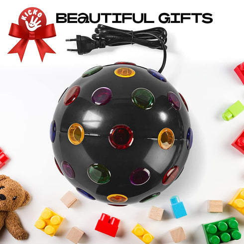 11-Inch 360 80s Kicko Spinning Disco Ball - Disco Ball Decor with Party Lights Degree Rotating Neon LED Light for Kids