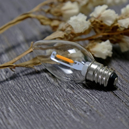 25 Pack C7 Bulbs, Bulbs E12 0.6W 7W, 2200K, Bulbs LED Night Light Christmas Replacement Candelabra Base Shatterproof