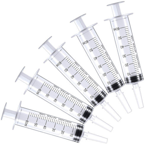 60ml Syringe for Liquid, Syringe Without Needle for Pet Feeding, Liquid Measurement,