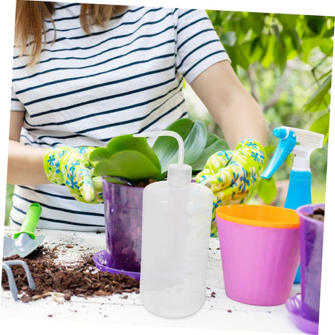 1000ml Homoyoyo Narrow Mouth Wash Bottle: Bend Succulent Watering Can Plastic Squeeze With Curved Stem For Cleaning