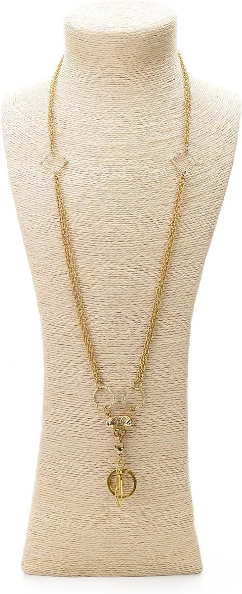 Gold Chain Neck Lanyard for ID Badge - Badge Holder for Teachers, Nurses, and Office Ladies