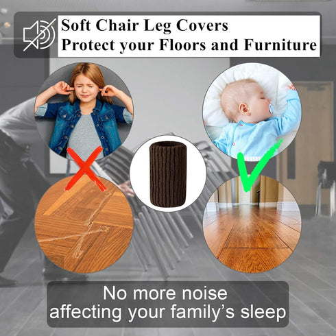 8 Set, PCs Furniture Leg Socks - High Elastic Coffee Furniture Socks, Knitted Chair Leg Floor Protectors, Thickening