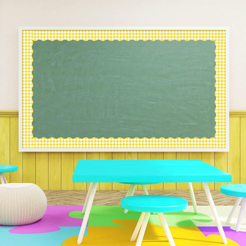 Whaline 164ft Buffalo Plaid Bulletin Board Borders, 5 Rolls Spring Easter Die-Cut Trim for Classroom