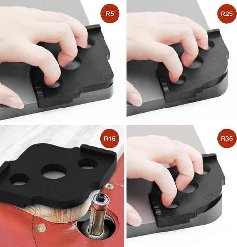 inBovoga 8 Radius Corners Router Jig Router Templates, High Hardness ABS+CNC Radius Routing Templates, Routing Rounded
