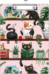 XIHEYUEBANG Cat Bookshelf Clipboard, Cute Decorative Clip Board with Metal Clip Pretty Plastic