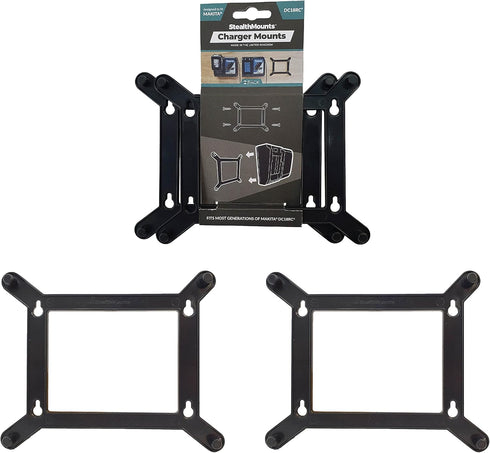StealthMounts Makita Charger Mount, Charger Holder for Makita Wall Mount (Black) - 2 Pack (Single Charger)