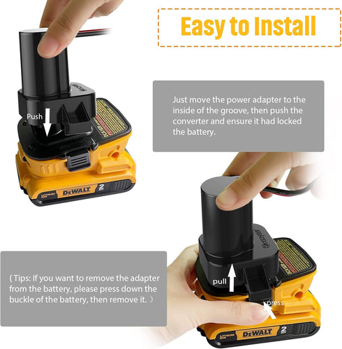 Power Wheel Adapter with Fuse & Switch, Secure Battery Adapter for Dewalt 18V XRP Lithium Battery