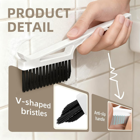 Set CLEANGOR Grout Cleaner Brush V Shape, Stiff Grout Cleaning Brushes for Tile Floor,Magic Brush, Bathroom Accessory