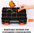 MIXPOWER 34-Compartments Double Sided Organizer with Removable Plastic Dividers, Black/Orange