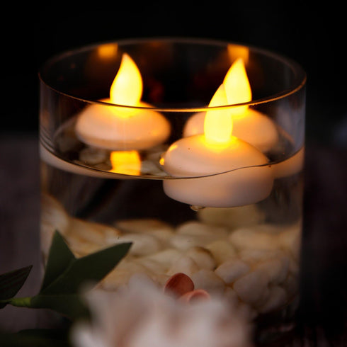 12 Pack IMAGE Floating Candles, Flameless Floating LED Tea Lights Waterproof Tealight Candles for Wedding Party Spa