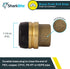 SharkBite 1-1/4 Inch Push Cap, Push to Connect Brass Plumbing Fitting for PEX Pipe, Copper, CPVC