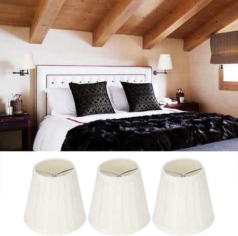 MUNEFE Bulb, Lamp Shade Clip On Cloth Pendant Light Shade, Barrel Lampshade for Home Living Room Bedroom Hotel