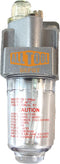 1/4 NPT Mini Oiler Lubricator for Compressed Air Tools, Poly Bowl with Visible Oil Level, 145 PSI Max